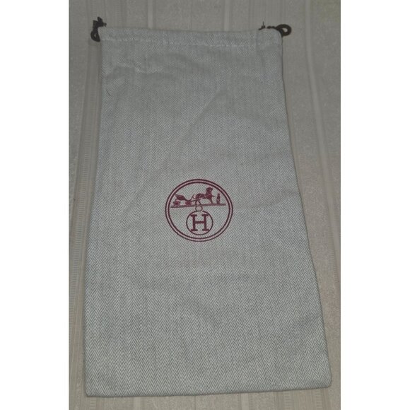 Hermes Paris logo drawstring Shoes Dust Bags Set of 2 , Authentic - Picture 2 of 3